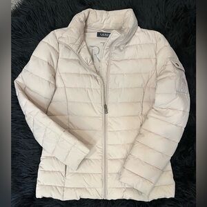 Ralph Lauren Women's Light Packable Beige Puffer Jacket
